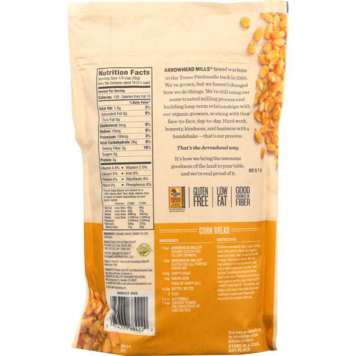 ARROWHEAD MILLS: Organic Yellow Cornmeal, 22 oz - Cookitmenu