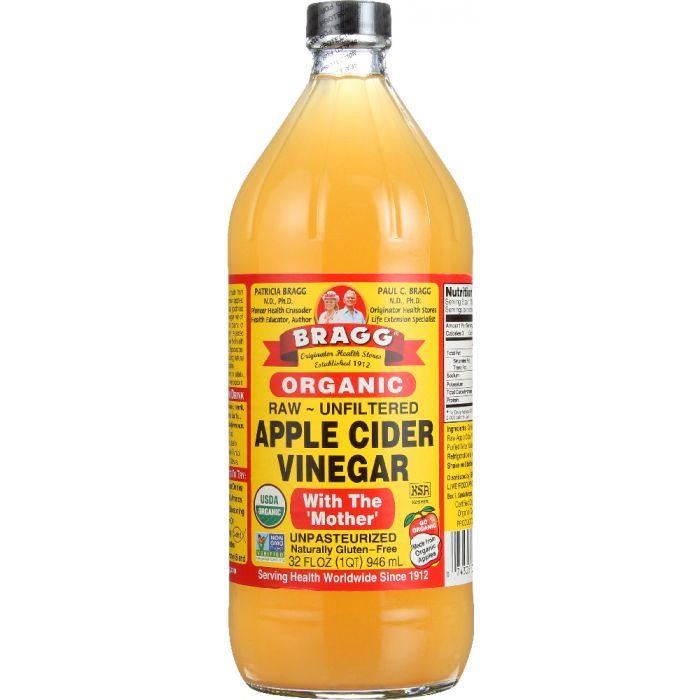 BRAGG: Organic Raw & Unfiltered Apple Cider Vinegar, 32 oz - Cookitmenu