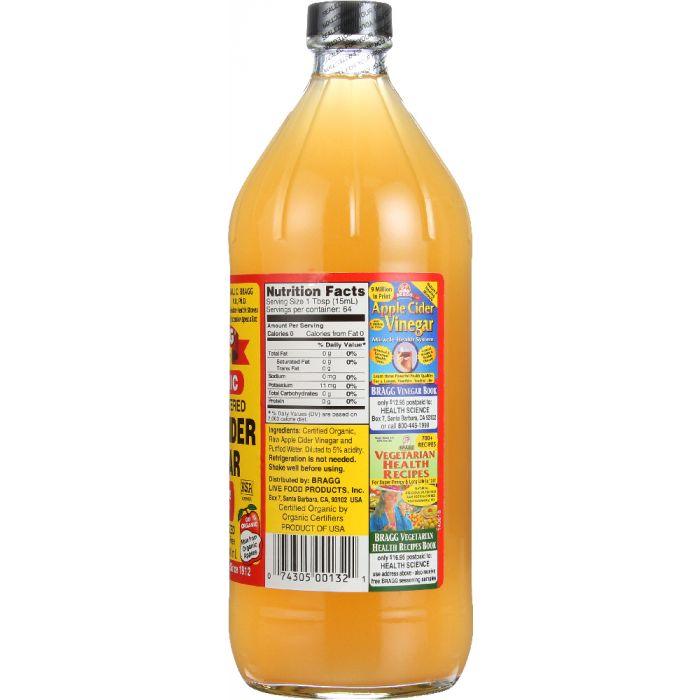 BRAGG: Organic Raw & Unfiltered Apple Cider Vinegar, 32 oz - Cookitmenu