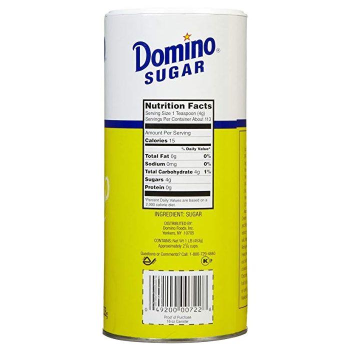 DOMINO: Sugar Granulated Canister, 16 oz - Cookitmenu