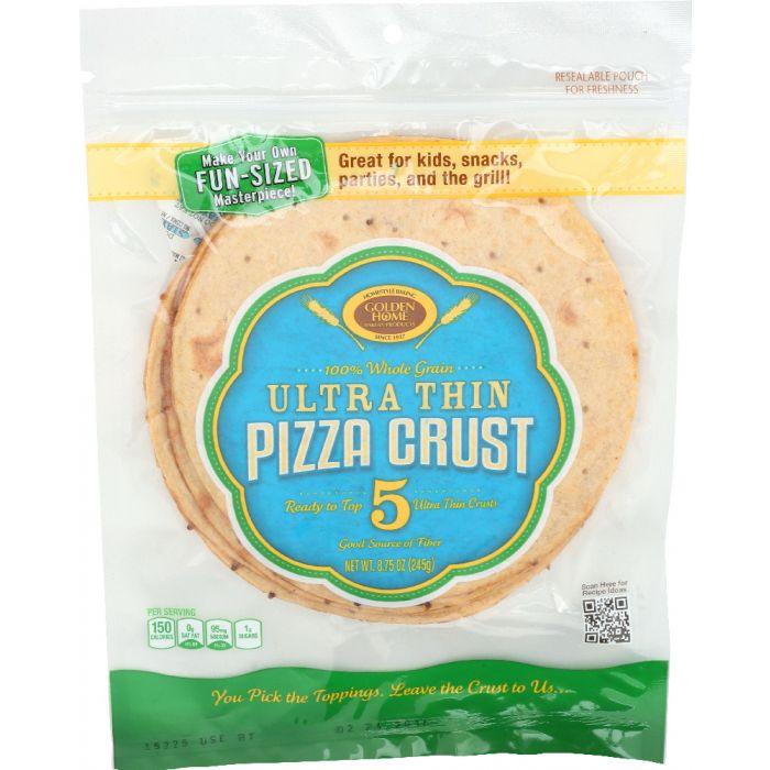 GOLDEN HOME: 100% Whole Grain Ultra Thin Pizza Crust 7-Inch, 8.75 oz - Cookitmenu