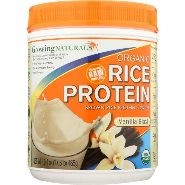 growing naturals rice protein isolate powder vanilla blast