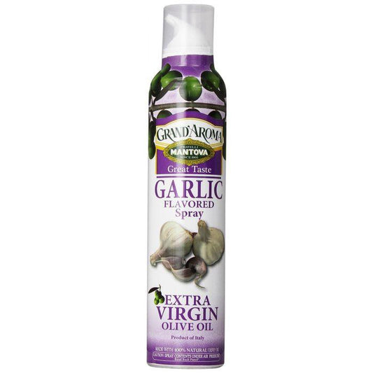 MANTOVA: Extra Virgin Olive Oil Garlic Flavored Spray, 8 oz - Cookitmenu