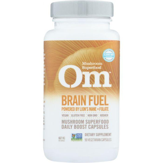 OM ORGANIC MUSHROOM NUTRITION: Brain Fuel Lions Mane Folate, 90 cp - Cookitmenu