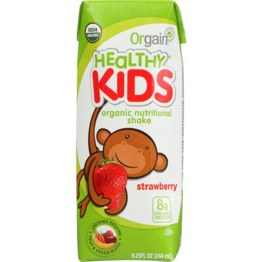 orgain healthy kids organic nutritional shake strawberry gluten free non gmo kosher