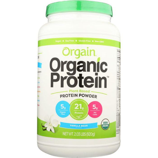ORGAIN: Organic Protein Plant Based Powder Sweet Vanilla Bean, 2.03 lb