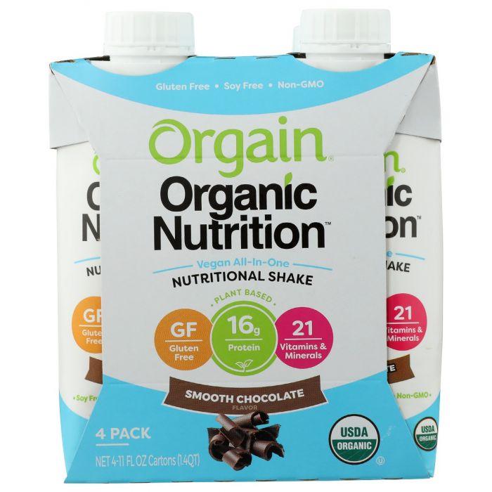 ORGAIN: Smooth Chocolate Nutritional Shake 4Pk