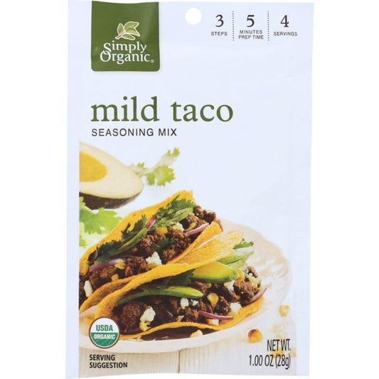 SIMPLY ORGANIC: Mix Taco Seasoning Mild, 1 oz - Cookitmenu