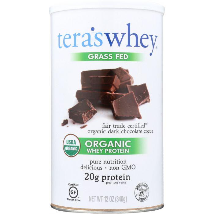 TERA'S WHEY: Grass Fed Organic Whey Protein Fair Trade Dark Chocolate, 12 oz - Cookitmenu