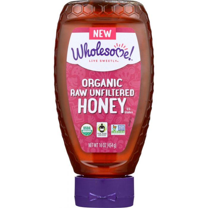 WHOLESOME SWEETENERS: Organic Raw Unfiltered Honey, 16 oz - Cookitmenu